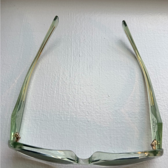 Prada Clear Frame Sunglasses with Green Lenses - Picture 3 of 4
